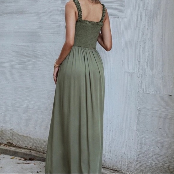 Boho shirred button through maxi dress - Picture 3 of 6